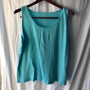 Aqua ribbed tank top sz 3X